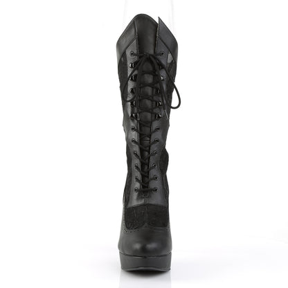Pleaser Pink Label CHLOE-115 Black Platform Boots - 5 1/4 Inch Heels
