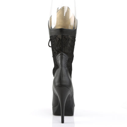 Pleaser Pink Label CHLOE-115 Black Platform Boots - 5 1/4 Inch Heels
