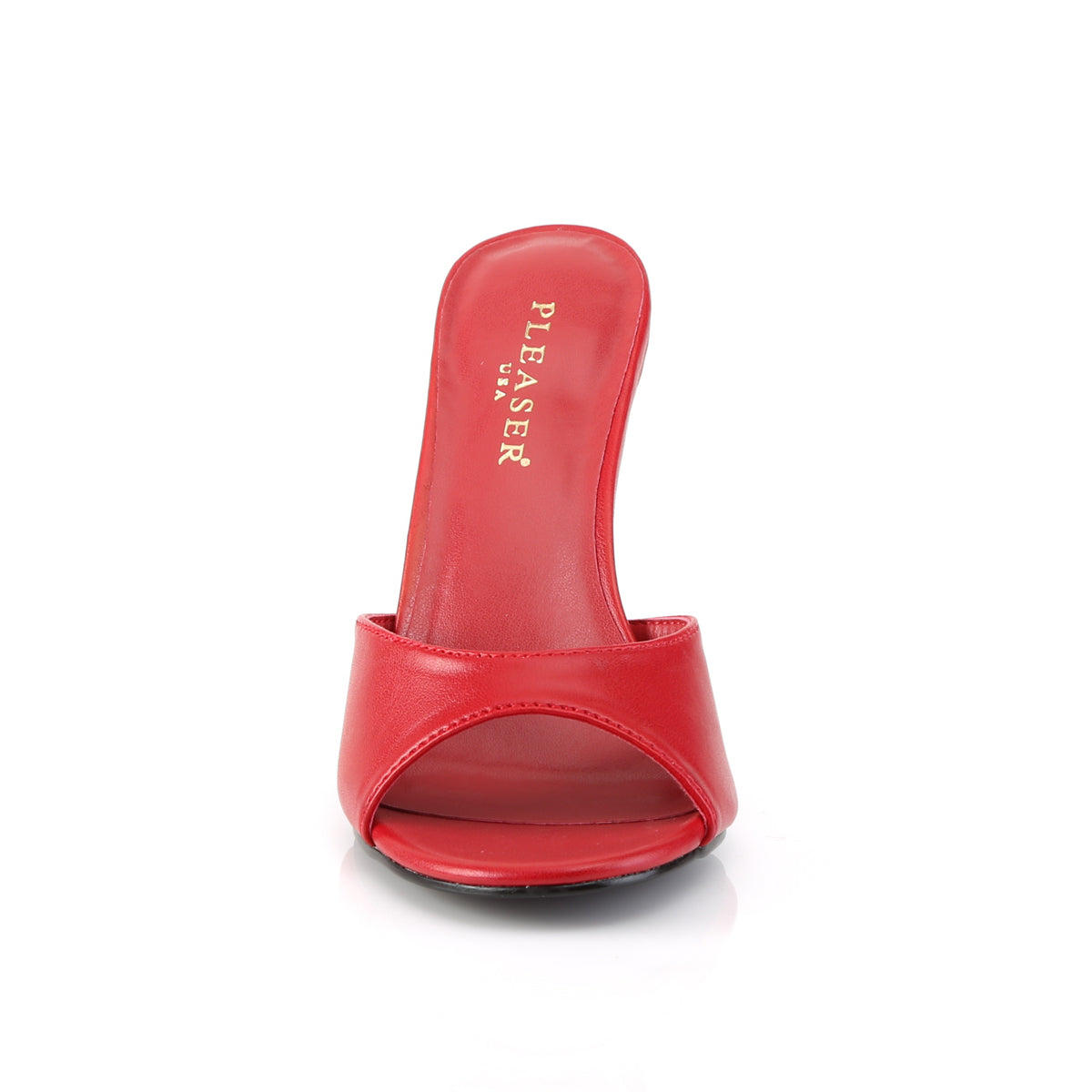 CLASSIQUE-01 Pleaser Red Kid Pu 4 Inch Daring Bedroom Heels