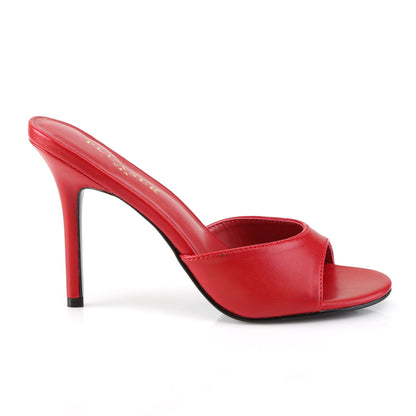 CLASSIQUE-01 Pleaser Red Kid Pu 4 Inch Daring Bedroom Heels
