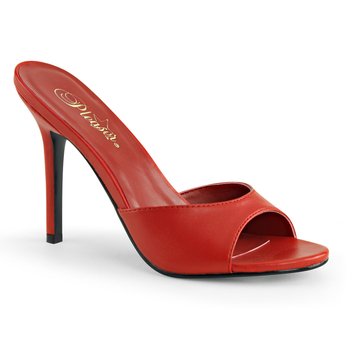 CLASSIQUE-01 Pleaser Red Kid Pu 4 Inch Daring Bedroom Heels Red Kid Pu