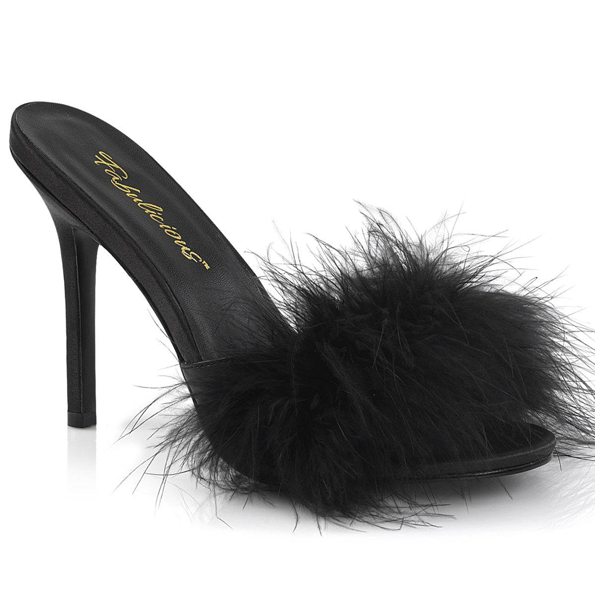 CLASSIQUE-01F Fabulicious Black 4 Inch Sexy Shoes Blk Pu-Fur