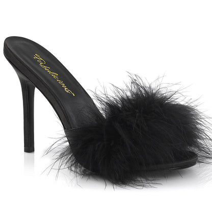 CLASSIQUE-01F Fabulicious Black 4 Inch Sexy Shoes Blk Pu-Fur