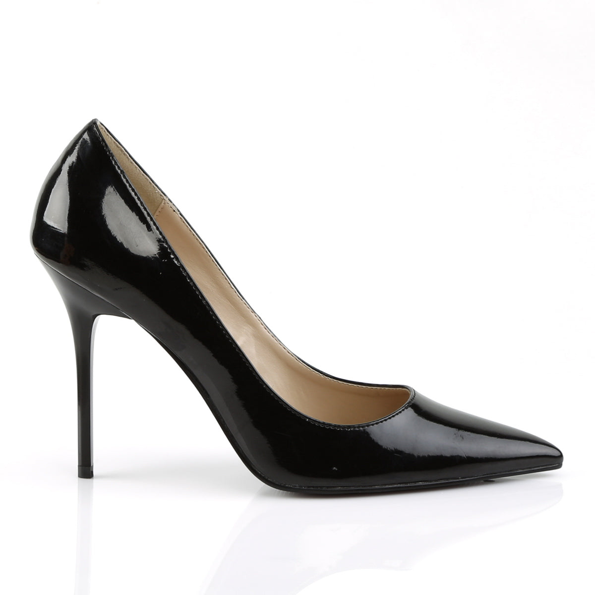 Pleaser CLASSIQUE-20 Black Court Shoes - 4 Inch Heels