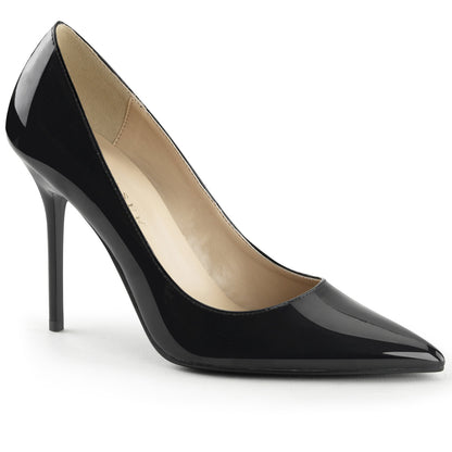 Pleaser CLASSIQUE-20 Black Court Shoes - 4 Inch Heels