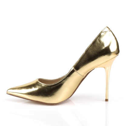Pleaser CLASSIQUE-20 Gold Metallic Court Shoes - 4 Inch Heels
