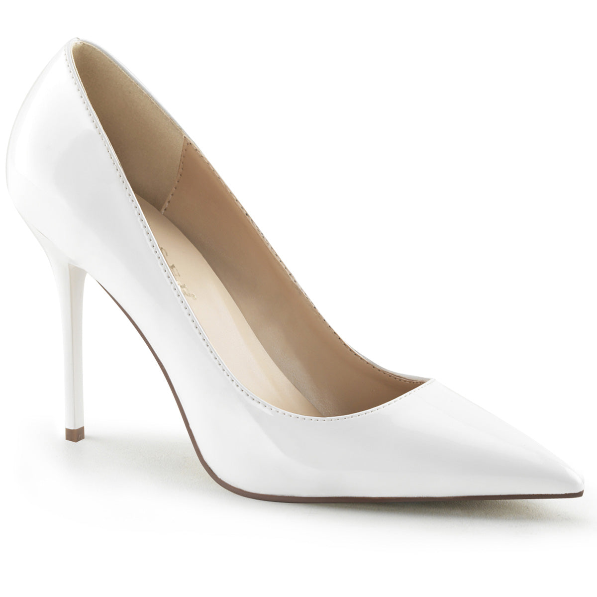 CLASSIQUE-20 Pleaser White 4 Inch Teasing Bedroom Heels