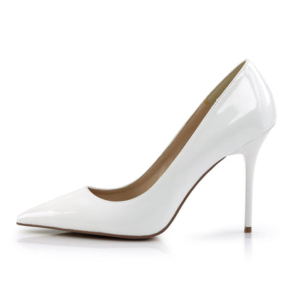CLASSIQUE-20 Pleaser White 4 Inch Teasing Bedroom Heels