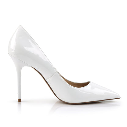 CLASSIQUE-20 Pleaser White 4 Inch Teasing Bedroom Heels