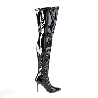 CLASSIQUE-3000 Pleaser Black Patent 4 Inch Erotic Thigh Boots'