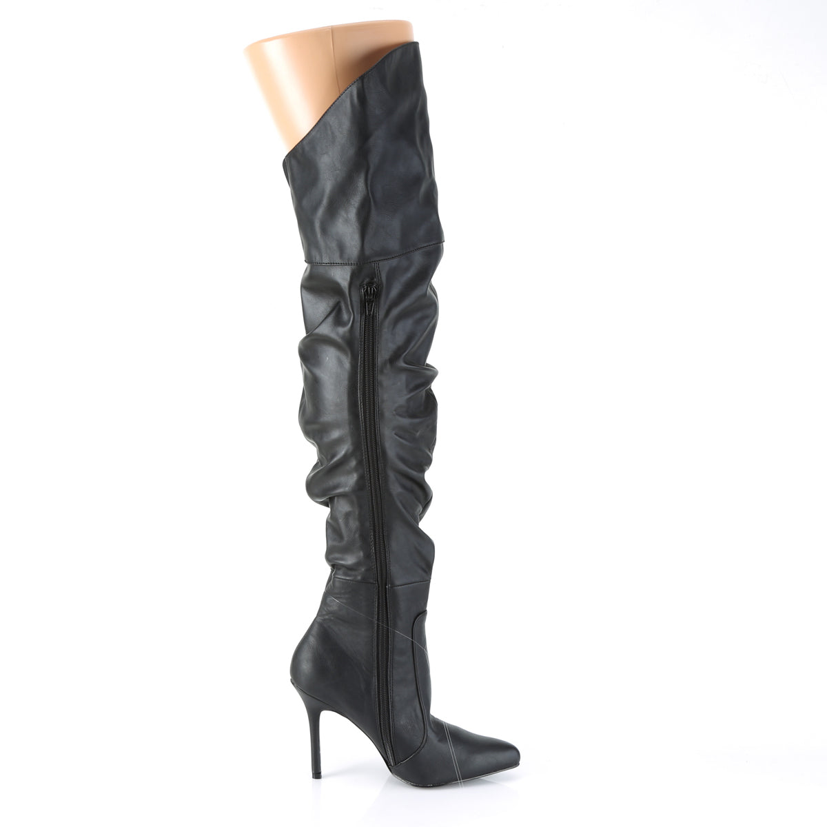 CLASSIQUE-3011 Pleaser Black 4 Inch Flirty Thigh Boots