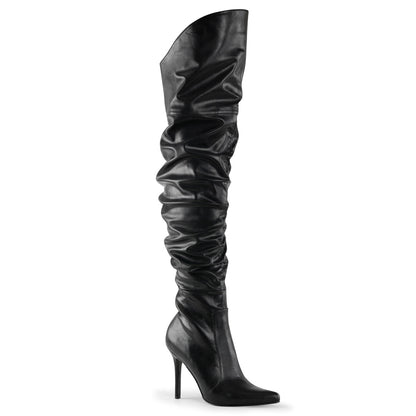 Pleaser CLASSIQUE-3011 Black Thigh High Boots - 4 Inch Heels