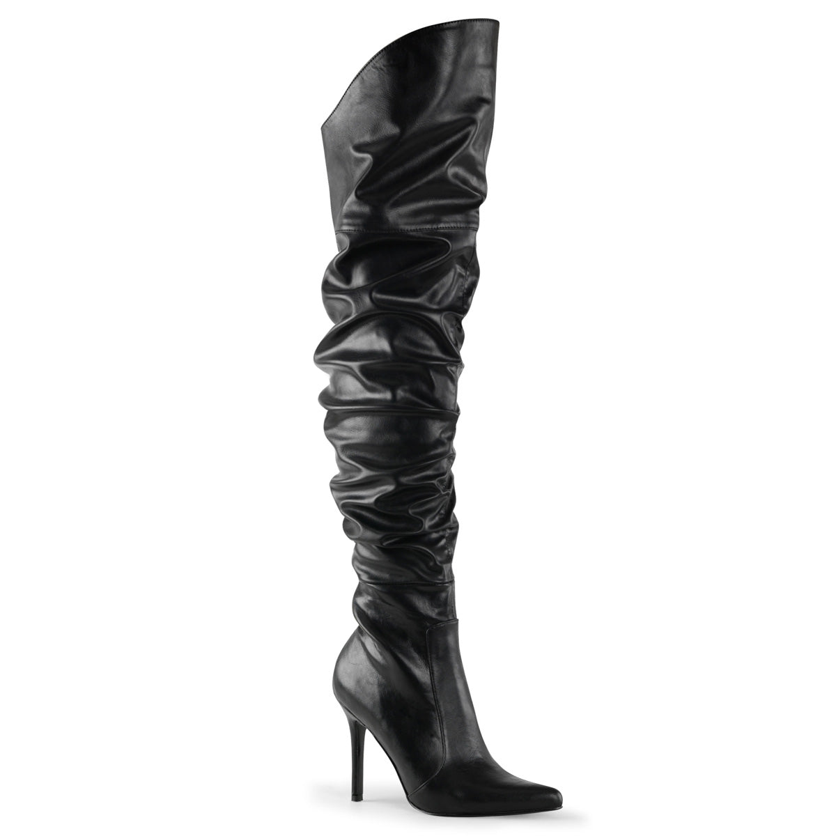 CLASSIQUE-3011 Pleaser Black 4 Inch Flirty Thigh Boots