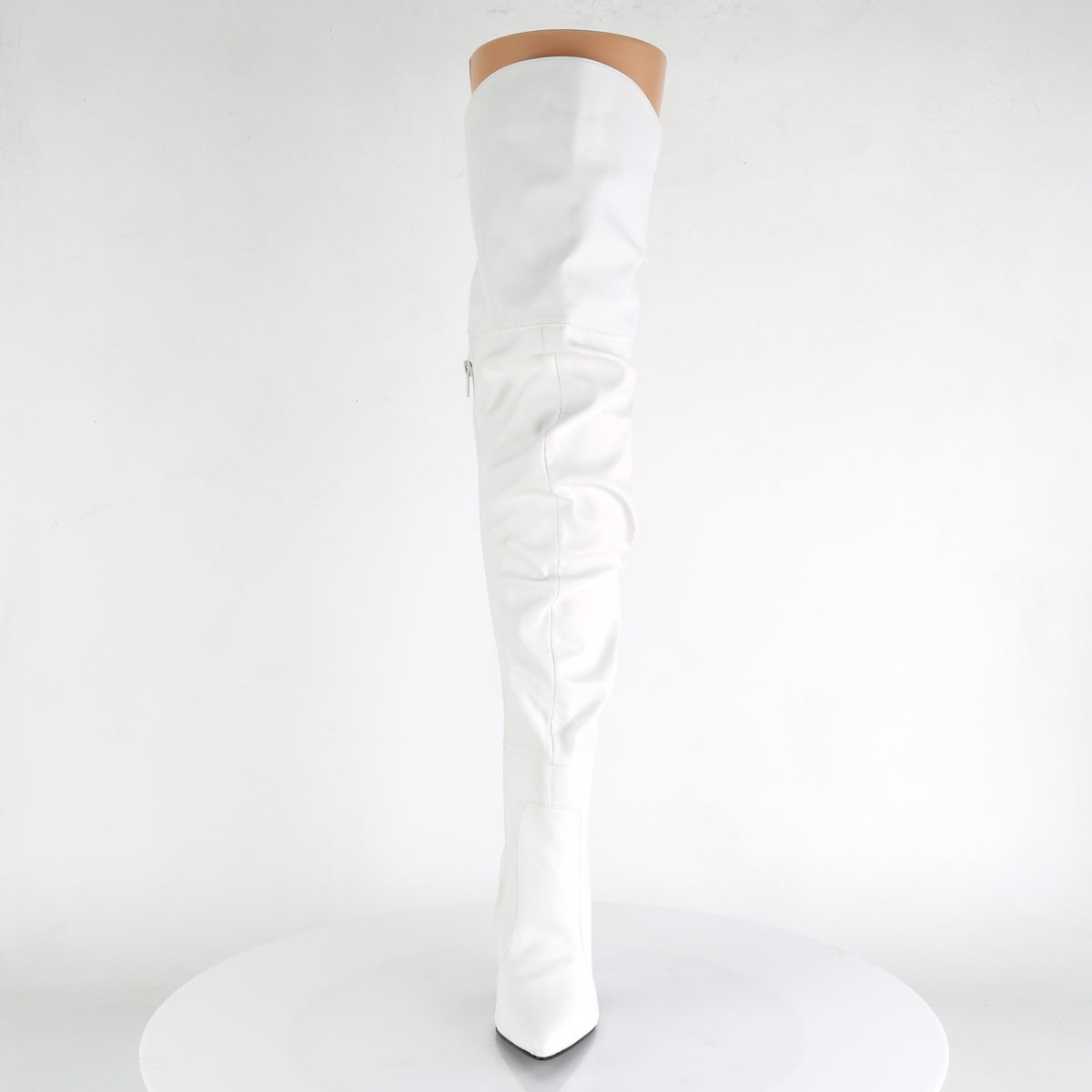 CLASSIQUE-3011 Pleaser White 4 Inch Tempting Thigh Length Boots
