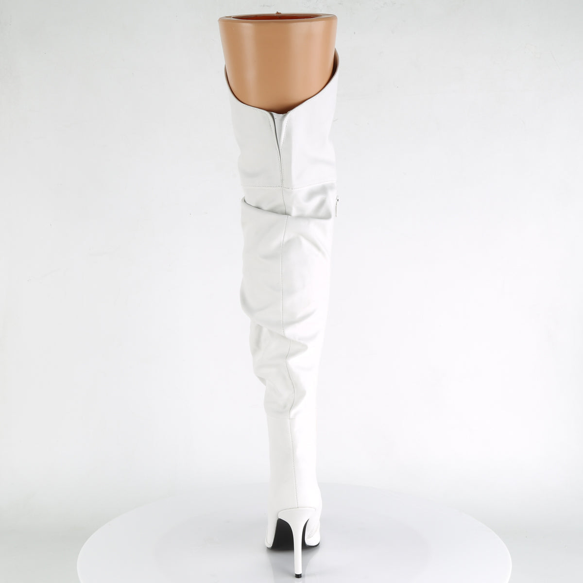 CLASSIQUE-3011 Pleaser White 4 Inch Tempting Thigh Length Boots