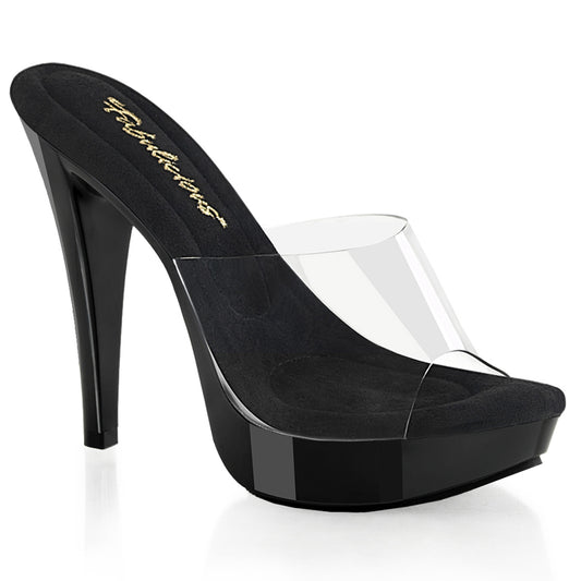 COCKTAIL-501 Fabulicious Clear Black 5 Inch Glamour Shoes