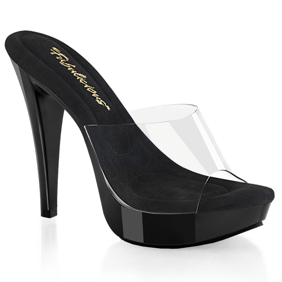 COCKTAIL-501 Fabulicious Clear Black 5 Inch Glamour Shoes Clr Blk