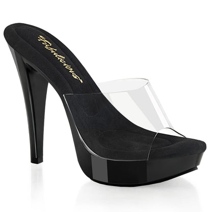 COCKTAIL-501 Fabulicious Clear Black 5 Inch Glamour Shoes