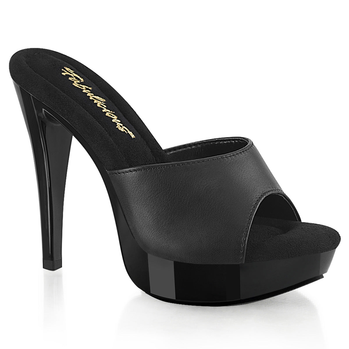 COCKTAIL-501L Fabulicious Black Leather 5 Inch Fetish Shoes