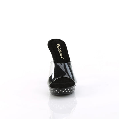 COCKTAIL-501SDT Fabulicious Clear Black 5 Inch Posing Shoes