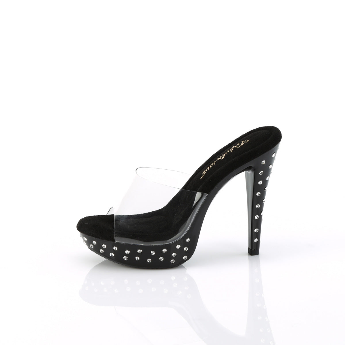 COCKTAIL-501SDT Fabulicious Clear Black 5 Inch Posing Shoes