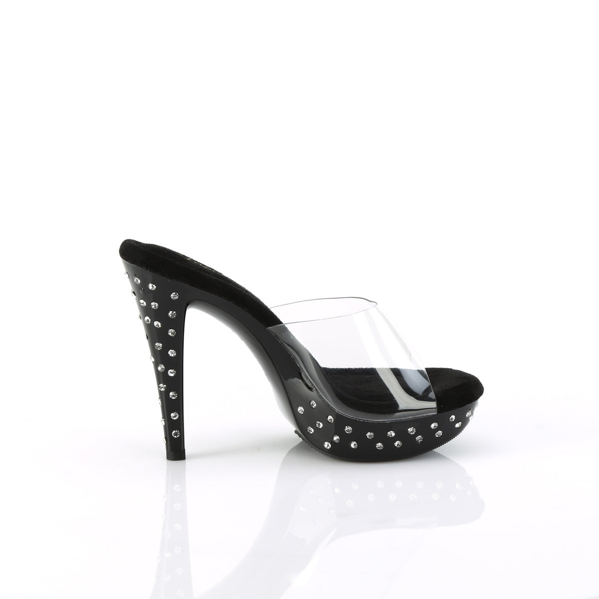 COCKTAIL-501SDT Fabulicious Clear Black 5 Inch Posing Shoes