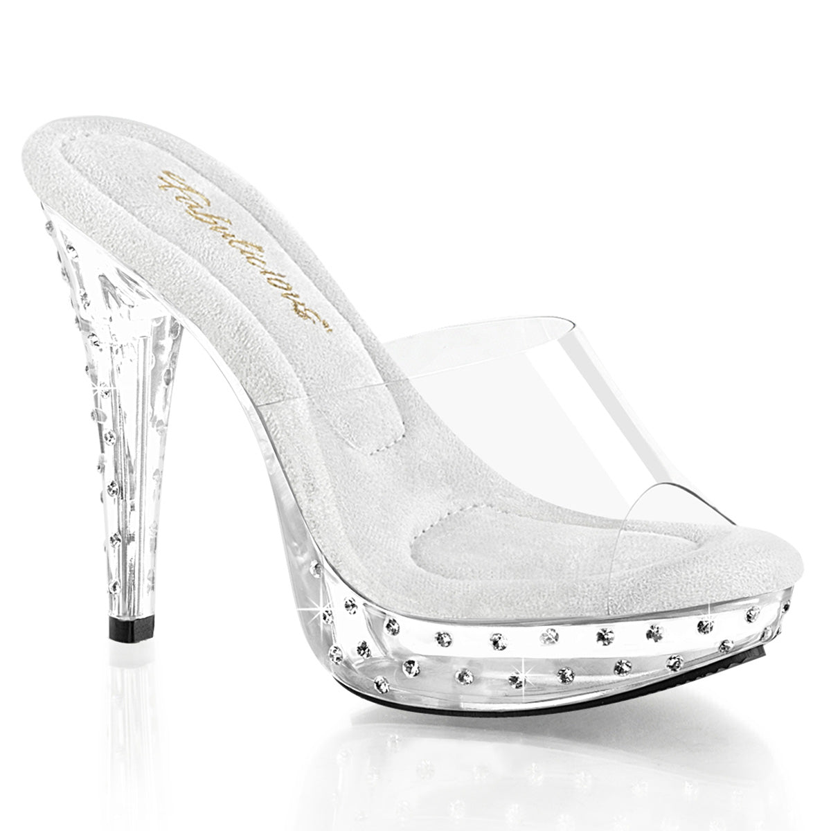 COCKTAIL-501SDT Fabulicious Clear 5 Inch Posing Shoes Clr Clr