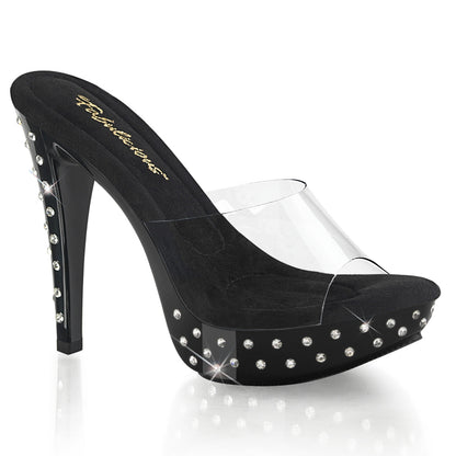 COCKTAIL-501SDT Fabulicious Clear Black 5 Inch Posing Shoes