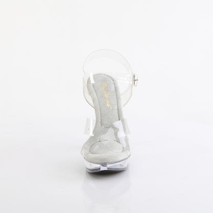 Fabulicious COCKTAIL-507 Clear Platform Sandals - 5 Inch Heels