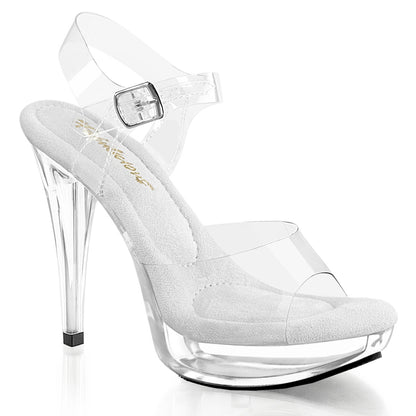 Fabulicious COCKTAIL-508 Clear Platform Sandals - 5 Inch Heels