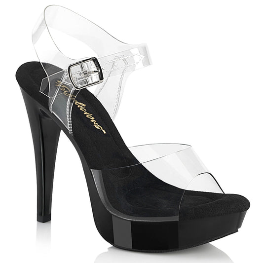 COCKTAIL-508 Fabulicious 5" Cocktail Clear/Black Sexy Shoes (High Heels)