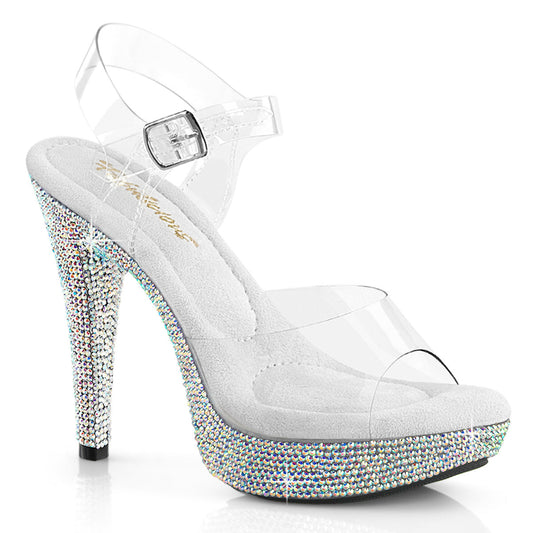 COCKTAIL-508DM Fabulicious 5" Cocktail Clear/Silver Multi Sexy Shoes (High Heels)