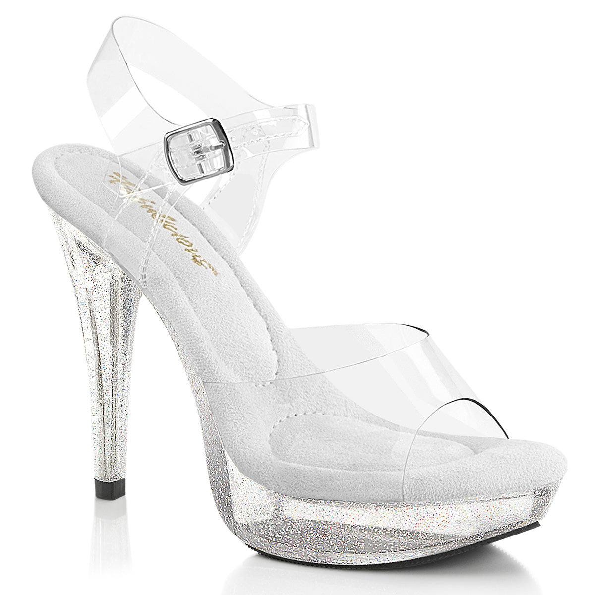 COCKTAIL-508MG Fabulicious Clear 5 Inch Posing Shoes Clr Clr