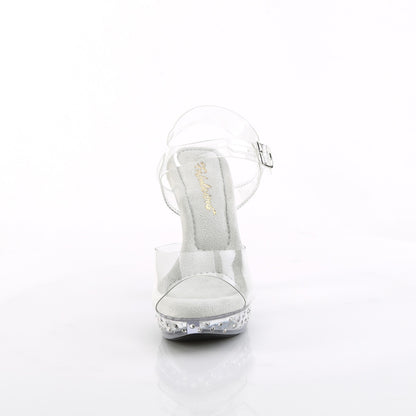 Fabulicious COCKTAIL-508SDT Clear Rhinestone Platform Sandals - 5 Inch Heels