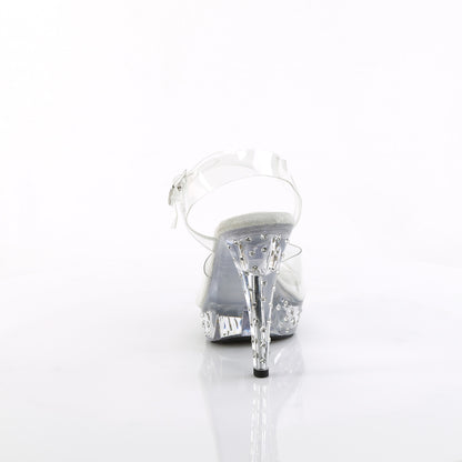 Fabulicious COCKTAIL-508SDT Clear Rhinestone Platform Sandals - 5 Inch Heels