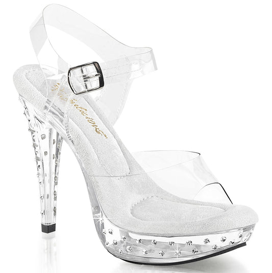 COCKTAIL-508SDT Fabulicious Clear 5 Inch Posing Shoes
