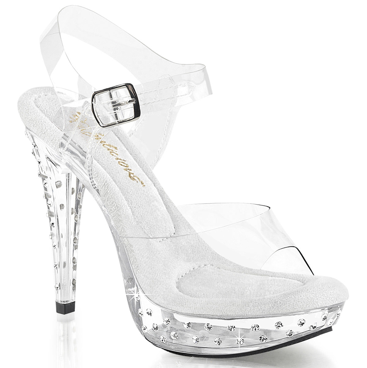 COCKTAIL-508SDT Fabulicious Clear 5 Inch Posing Shoes