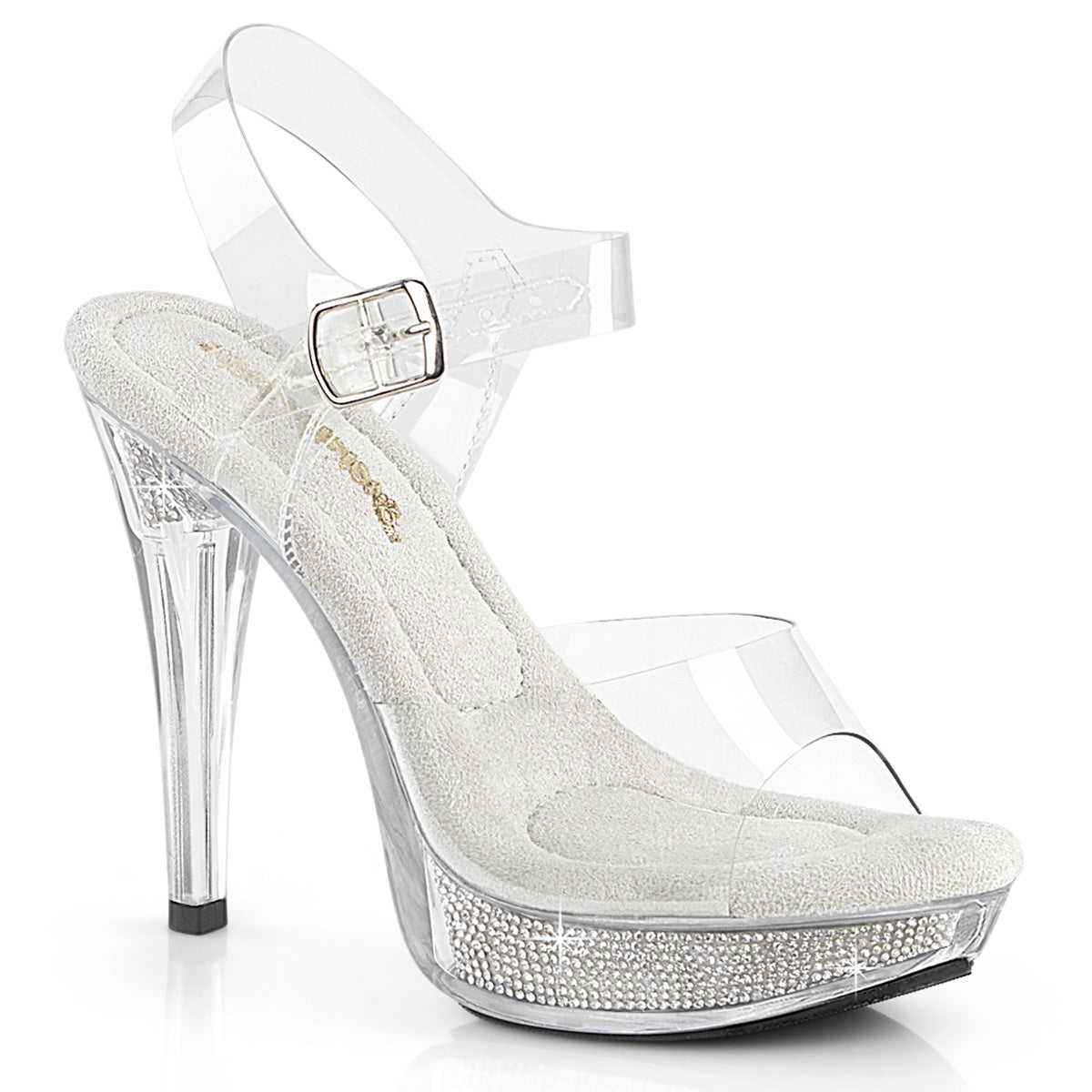 COCKTAIL-508SRSI Fabulicious Clear Bling 5 Inch Posing Shoes