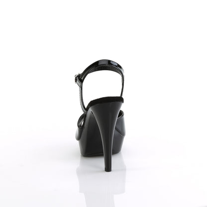 Fabulicious COCKTAIL-509 Black Platform Sandals - 5 Inch Heels