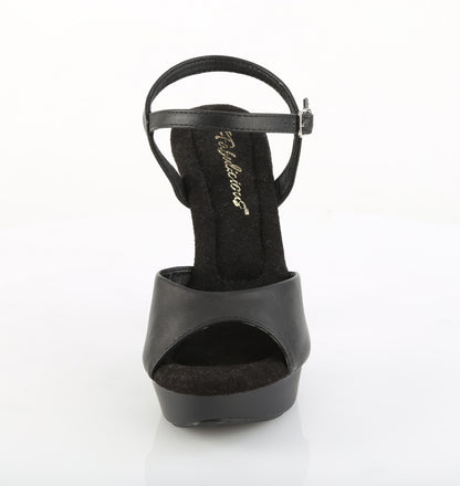Fabulicious COCKTAIL-509 Black / Black Matte Platform Sandals - 5 Inch Heels