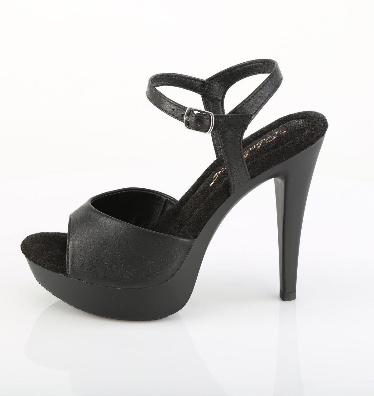 Fabulicious COCKTAIL-509 Black / Black Matte Platform Sandals - 5 Inch Heels