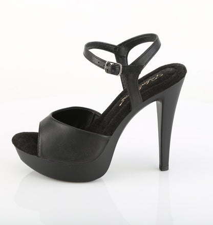 Fabulicious COCKTAIL-509 Black / Black Matte Platform Sandals - 5 Inch Heels