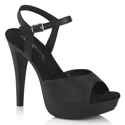 Fabulicious COCKTAIL-509 Black / Black Matte Platform Sandals - 5 Inch Heels