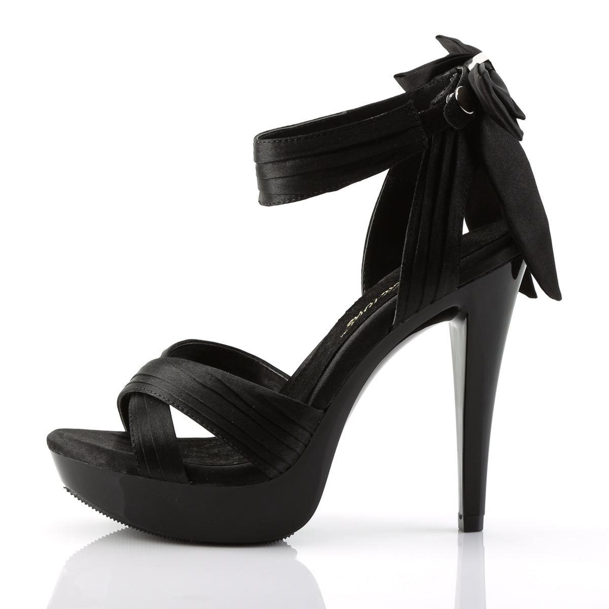 COCKTAIL-568 Fabulicious Black Satin 5 Inch Fetish Shoes