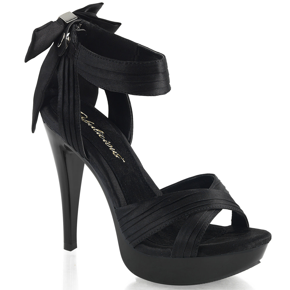 COCKTAIL-568 Fabulicious Black Satin 5 Inch Fetish Shoes