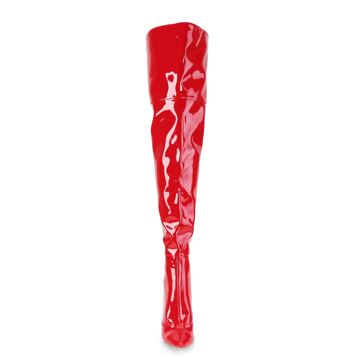Pleaser COURTLY-3012 Red Thigh High Boots - 5 Inch Heels