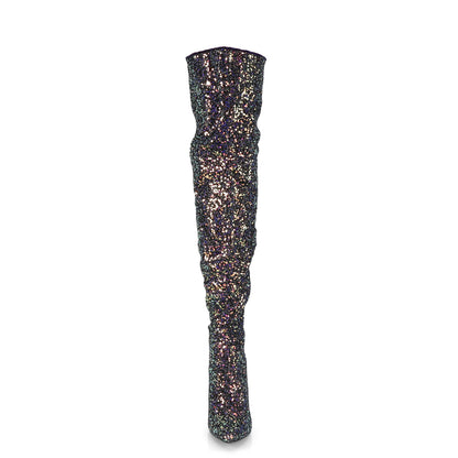 courtly 3015 pleaser sexy shoes 5 inch glitter thigh high length boots