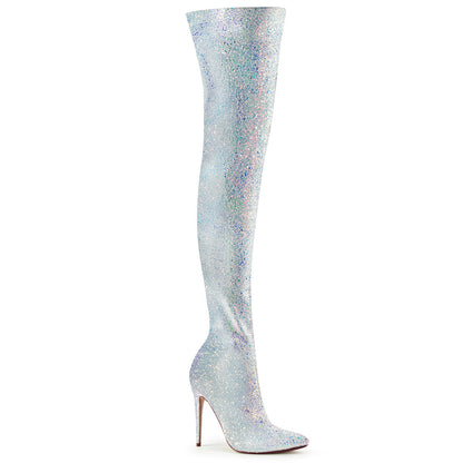 COURTLY-3015 Pleaser White 5 Inch Erotic Thigh Length Boots