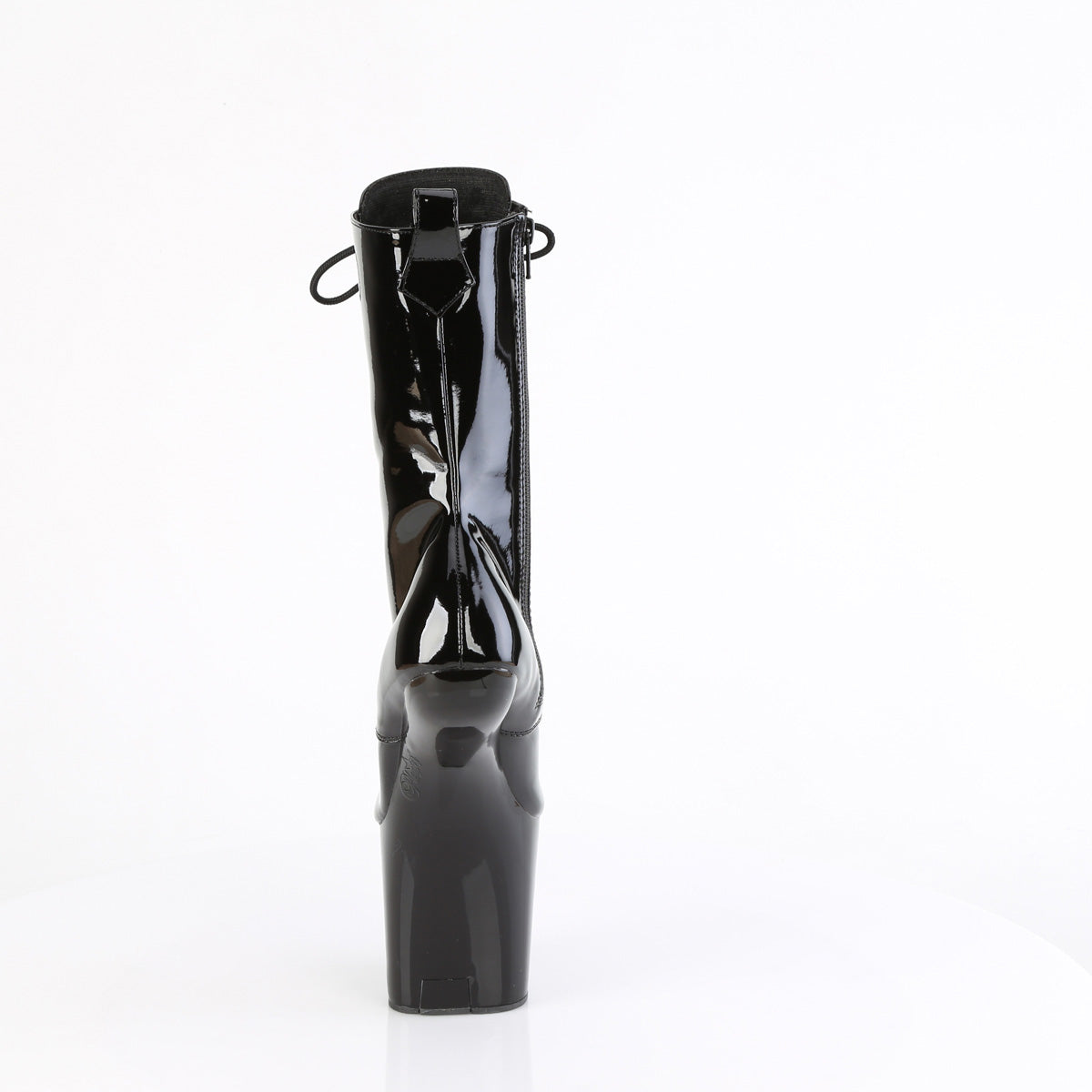Pleaser CRAZE-1040 Black Lace-Up Platform Ankle Boots - 8 Inch Heels