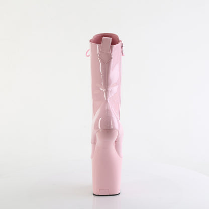 Pleaser CRAZE-1040 Baby Pink Lace-Up Platform Ankle Boots - 8 Inch Heels